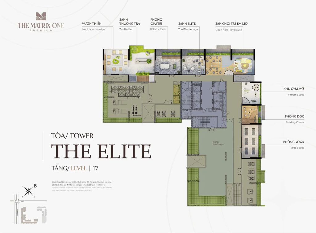 Mặt bằng The Matrix One Premium - Chủ đầu tư MIK Group 10 Mặt bằng điển hình Tầng 17 - Tòa The Elite