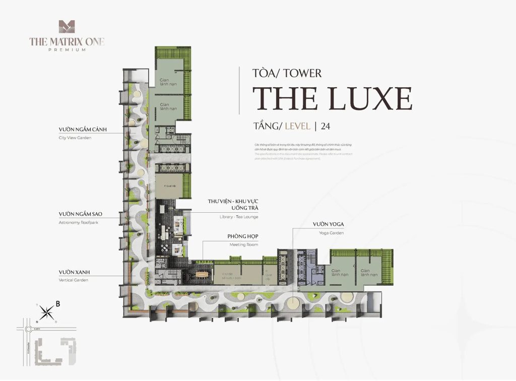 Mặt bằng The Matrix One Premium - Chủ đầu tư MIK Group 6 Mặt bằng điển hình Tầng 24 - Tòa The Luxe