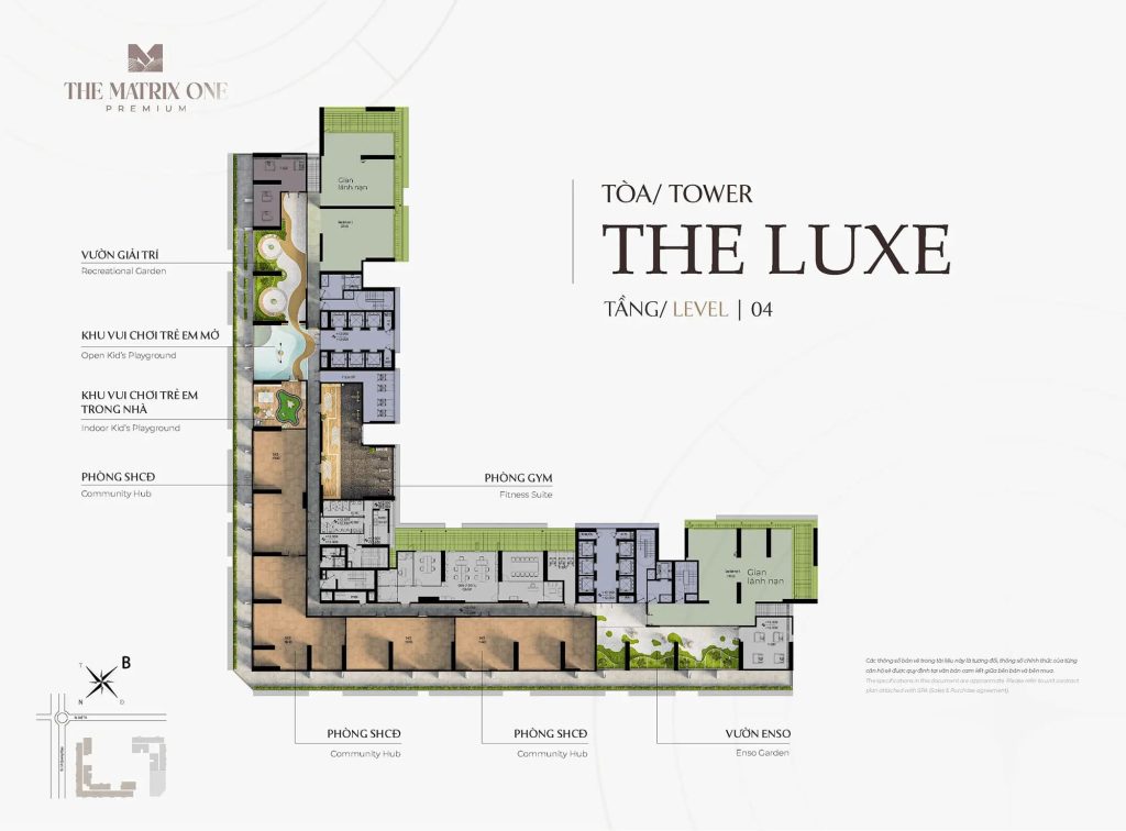 Mặt bằng The Matrix One Premium - Chủ đầu tư MIK Group 3 Mặt bằng điển hình Tầng 4 - Tòa The Luxe